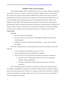 Multiple Choice Exam Strategies