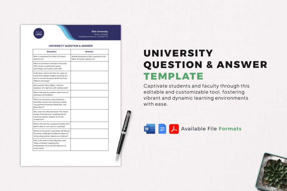 Multiple Choice Question Answer Template In Word PDF Google Docs