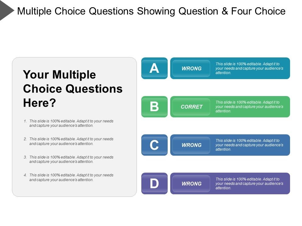 Multiple Choice Question Showing Question And Four Choice 