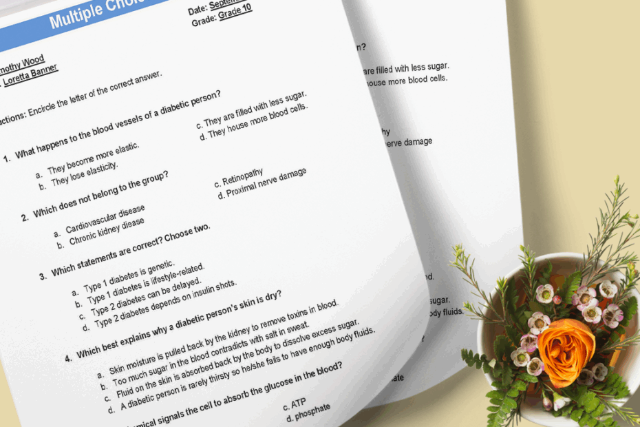 Multiple Choice Quiz Template Download In Word Google Docs