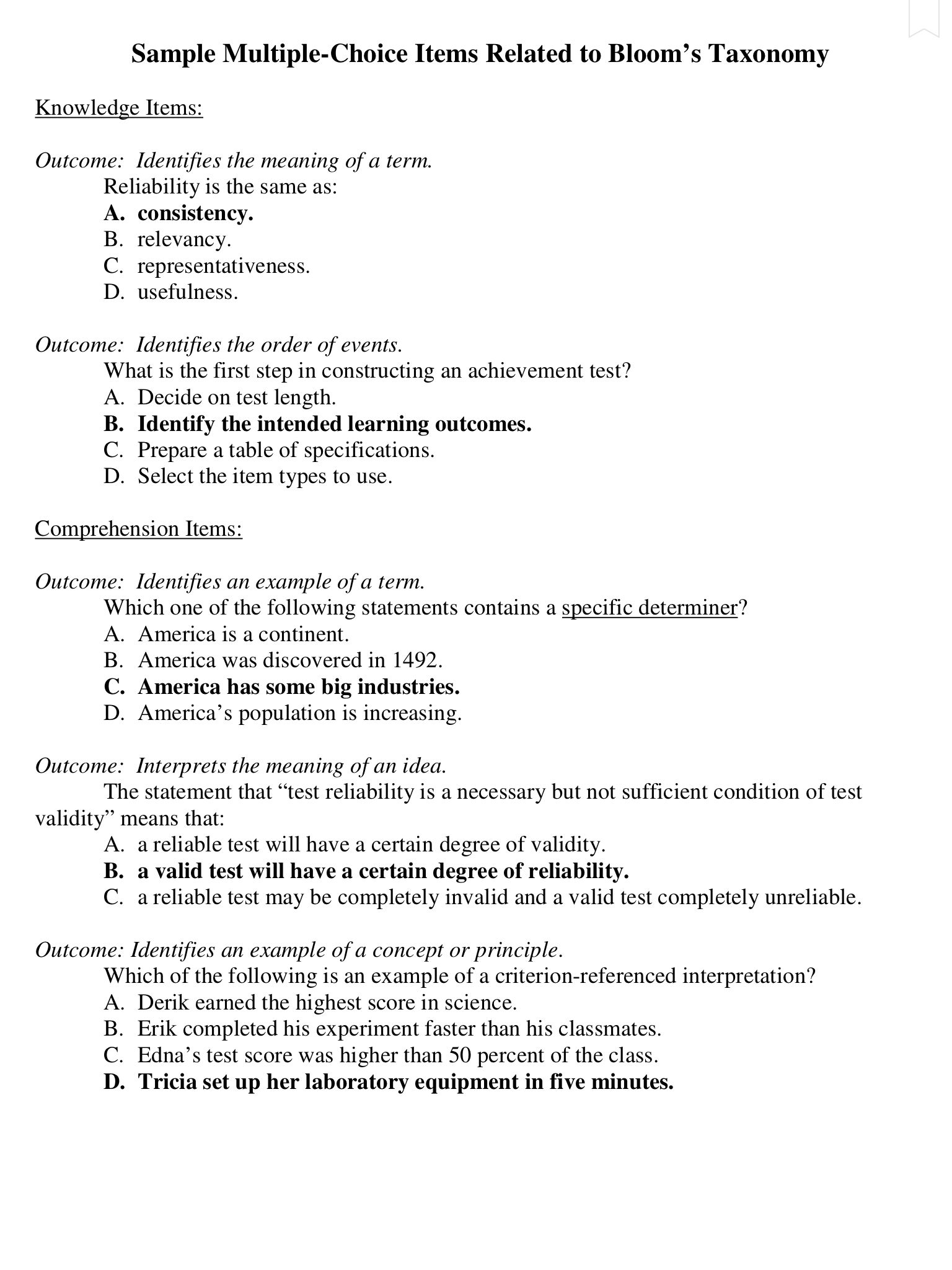 Multiple Choice Test Template Dev onallcylinders
