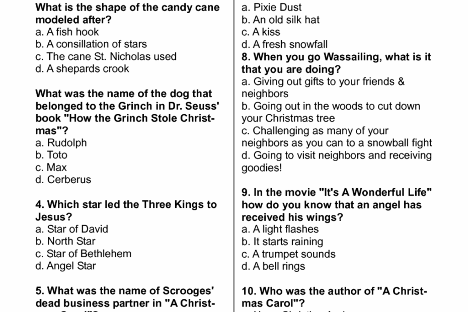 Multiple Choice Trivia Questions Trivia Questions And Answer