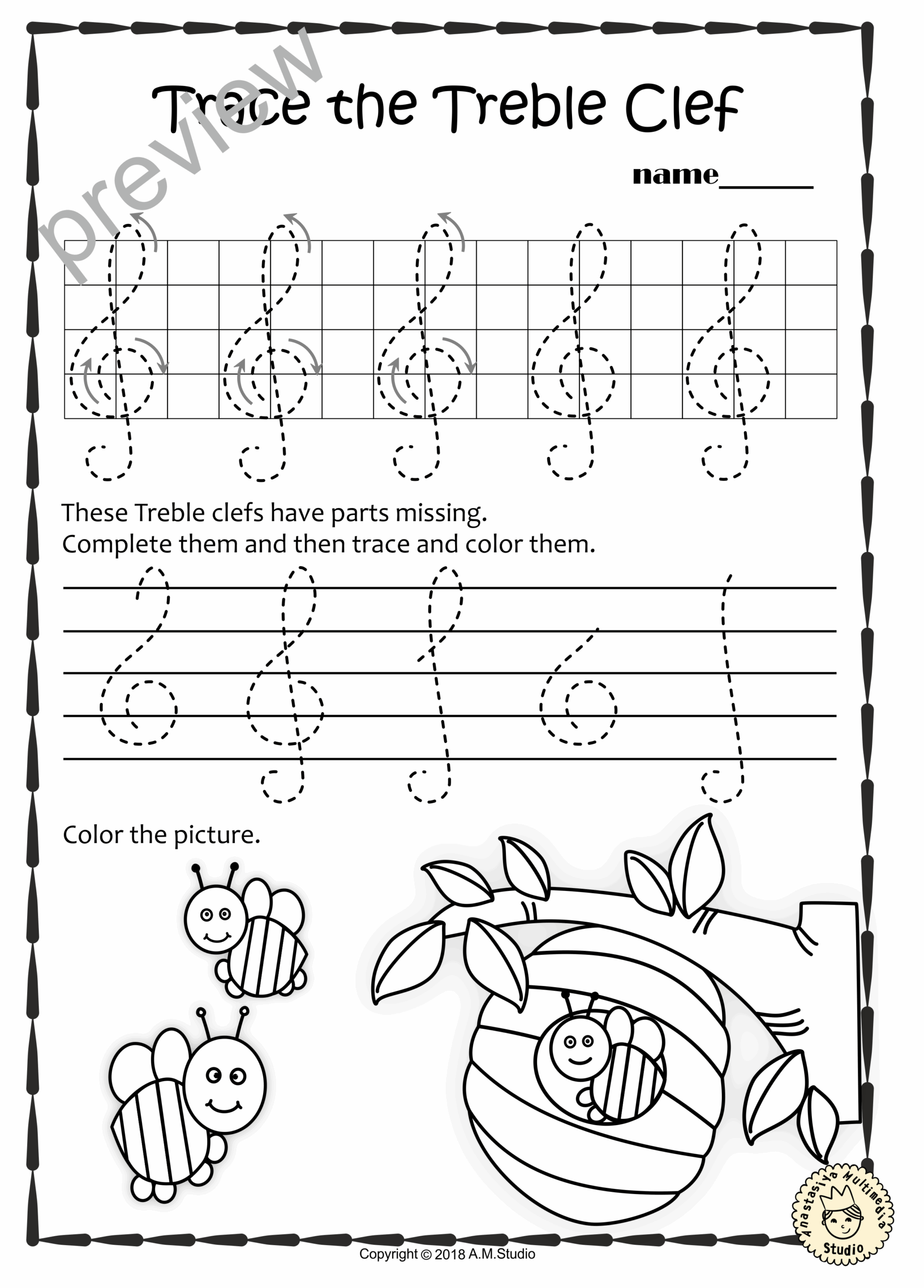 Music Tracing Worksheets AlphabetWorksheetsFree