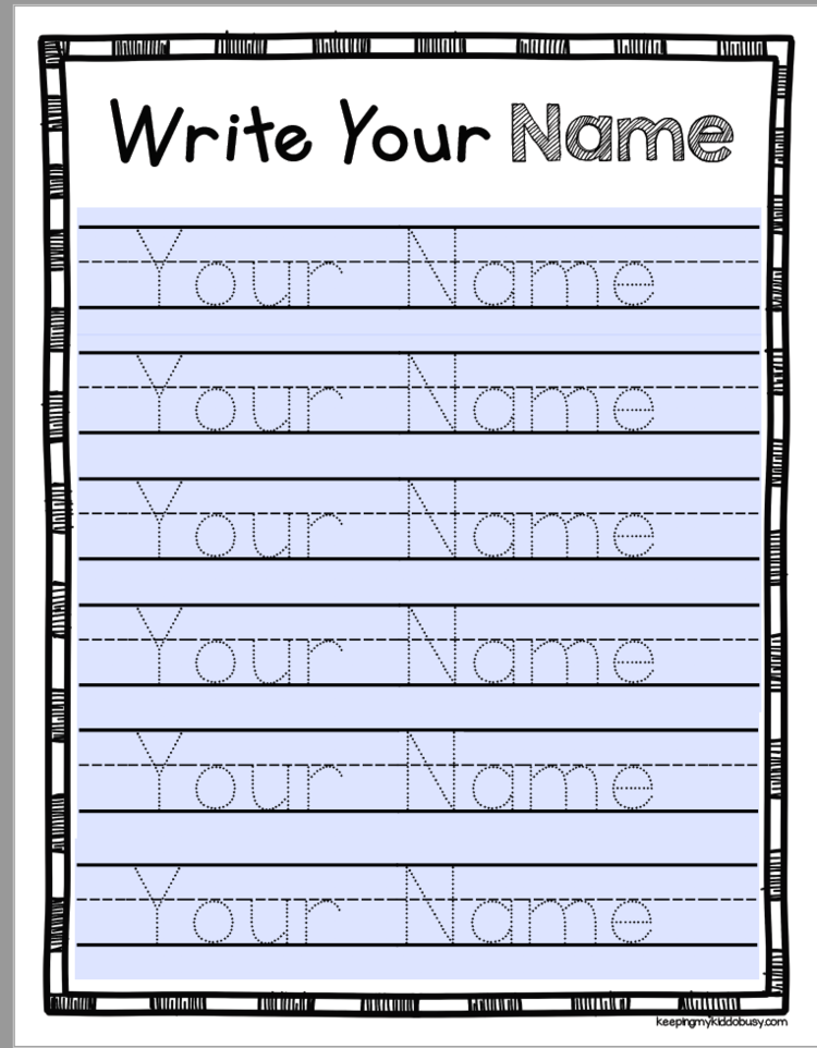 Name Writing Practice Sheets Free Printable Helen K Thompson