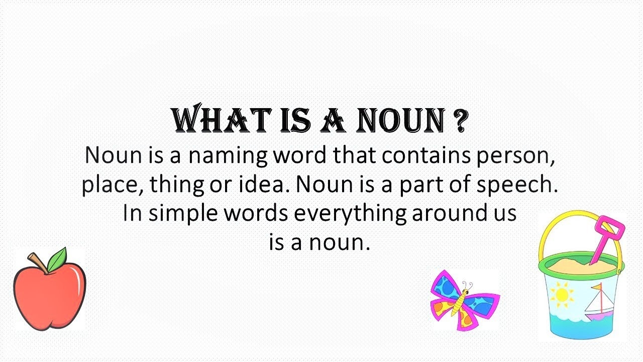Noun Definition Of Noun Easy Examples Of Nouns YouTube