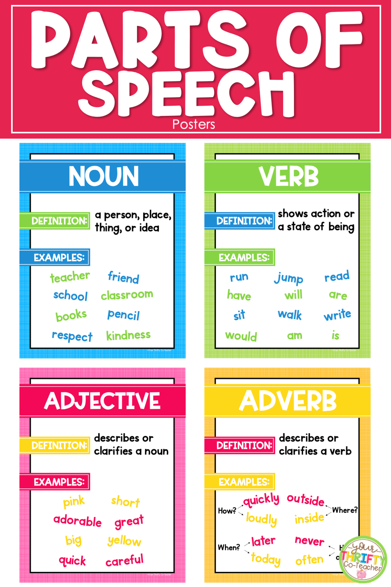 verb noun and adjective examples