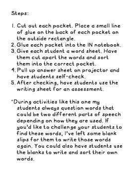 Noun Verb Adjective Interactive Notebook Lesson By Polka Dot Lesson Plans