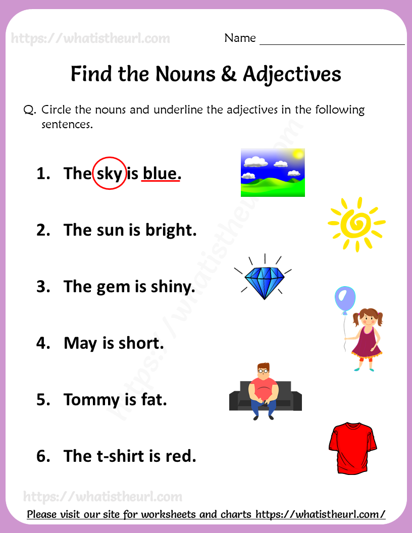 Noun Verb Adjective Sentences Examples Pdf
