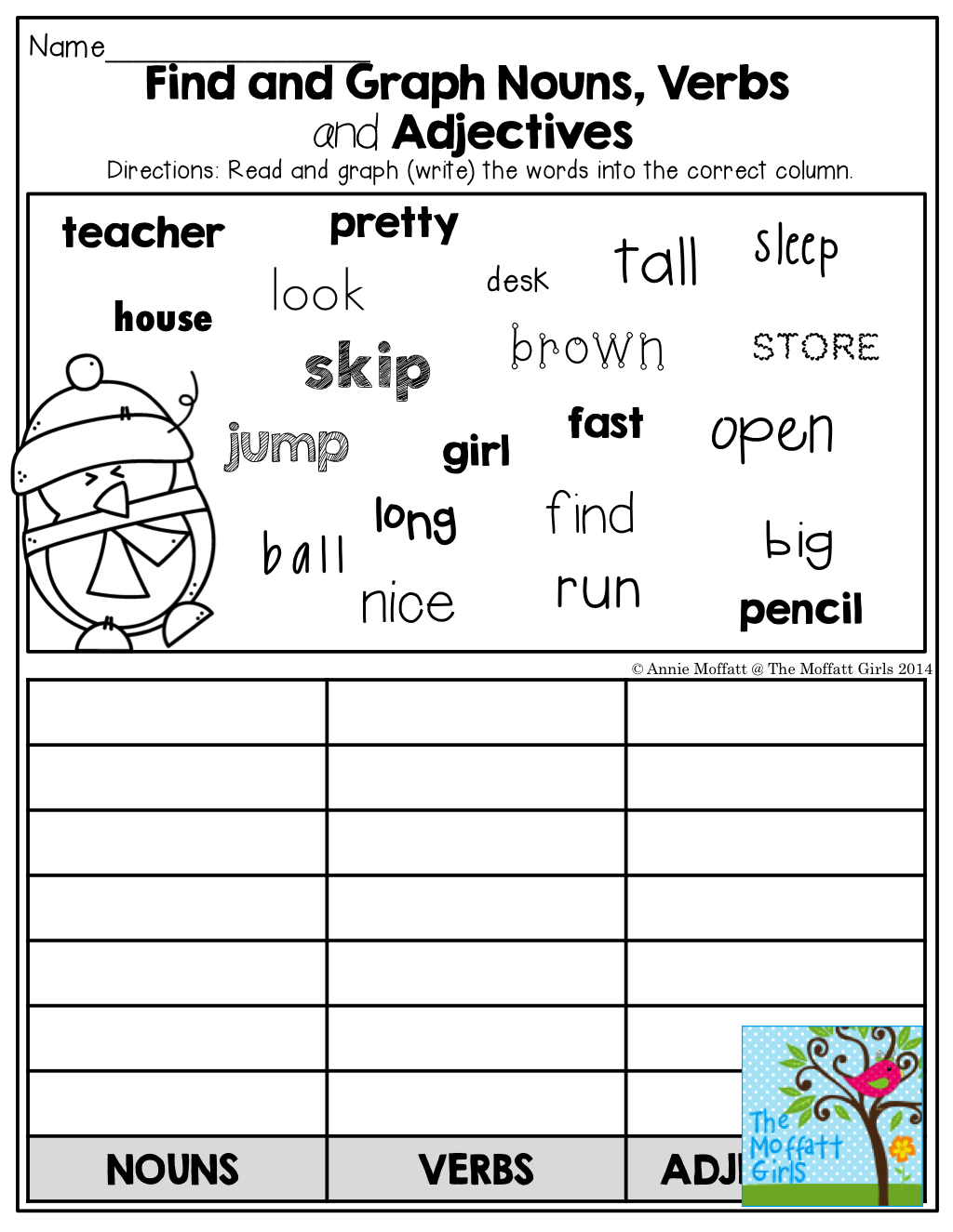 Noun Verb And Adjective Worksheets