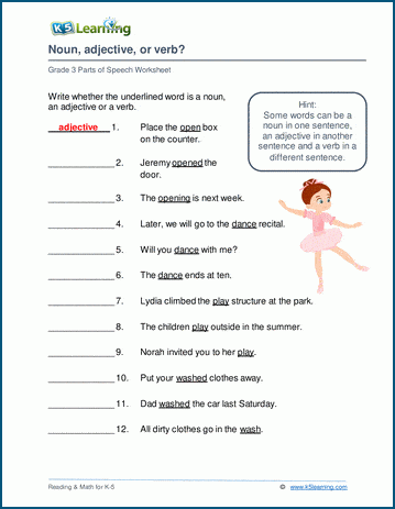 verb vs noun adjective