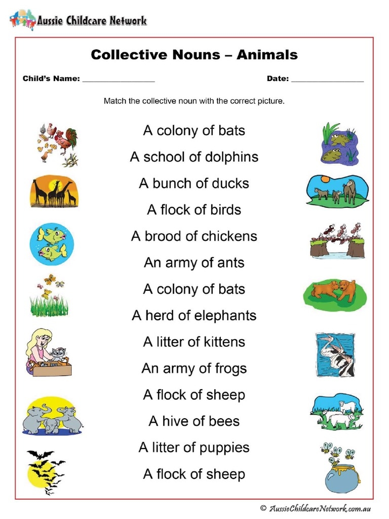 Nouns Worksheets Collective Nouns Worksheets Worksheets Library