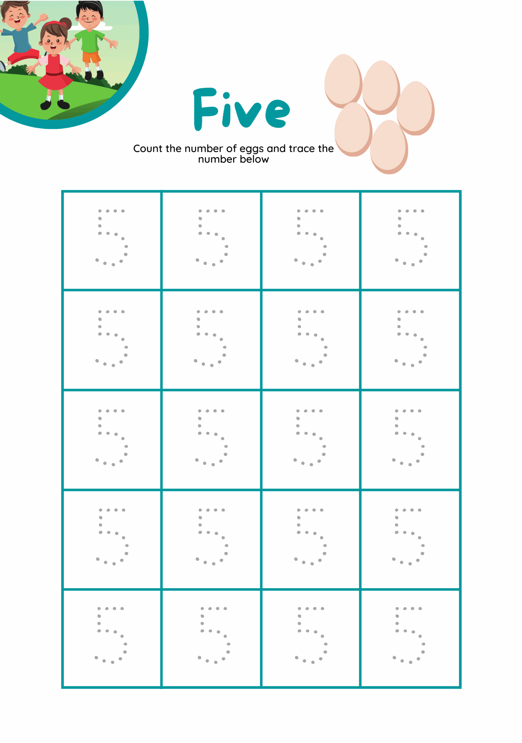 Number 5 Tracing Worksheet Pdf