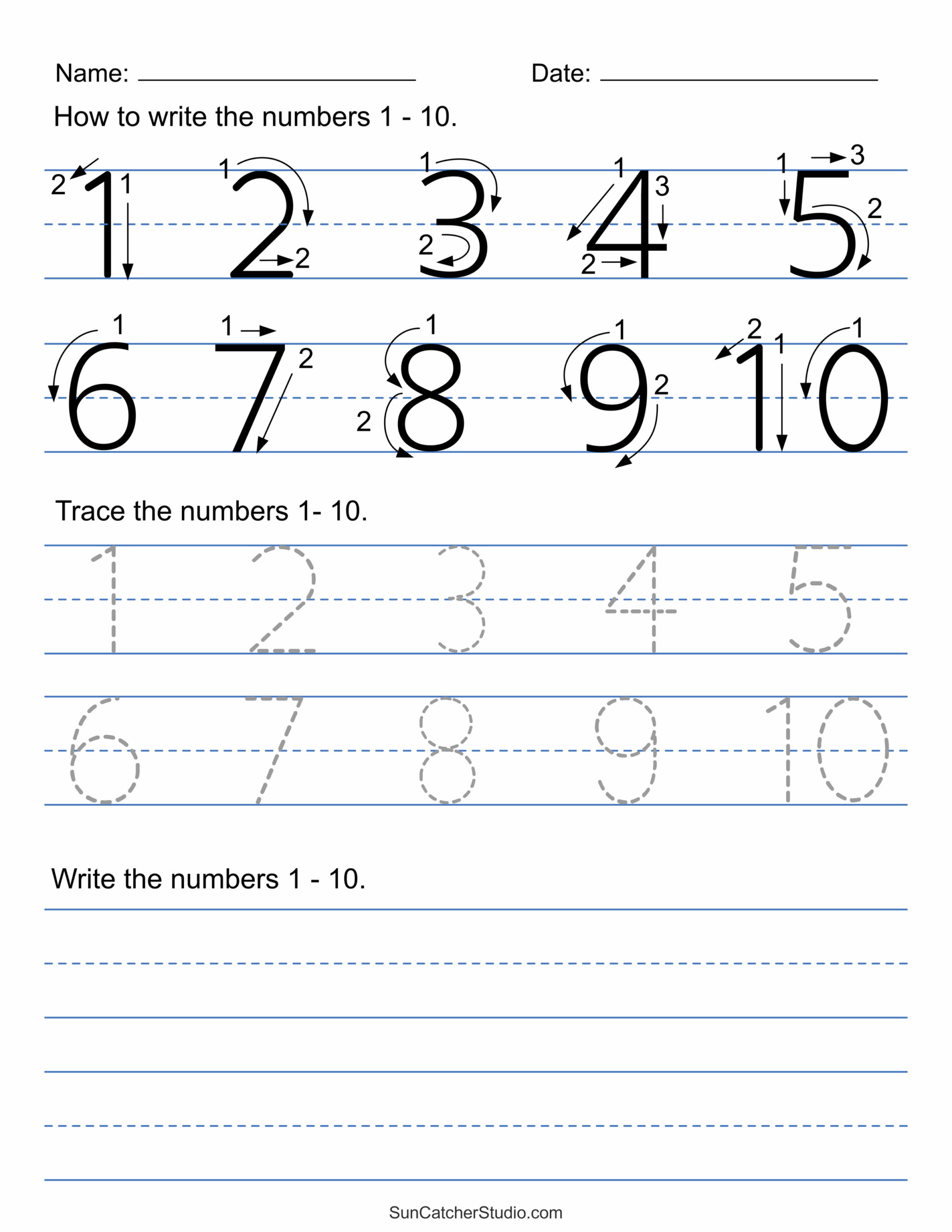 Number Tracing Worksheets Pdf