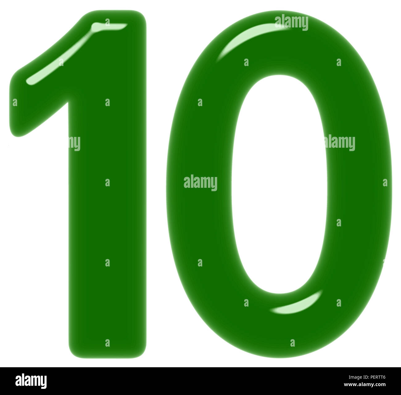 Numeral 10 Ten Isolated On White Background 3d Render Stock Photo 