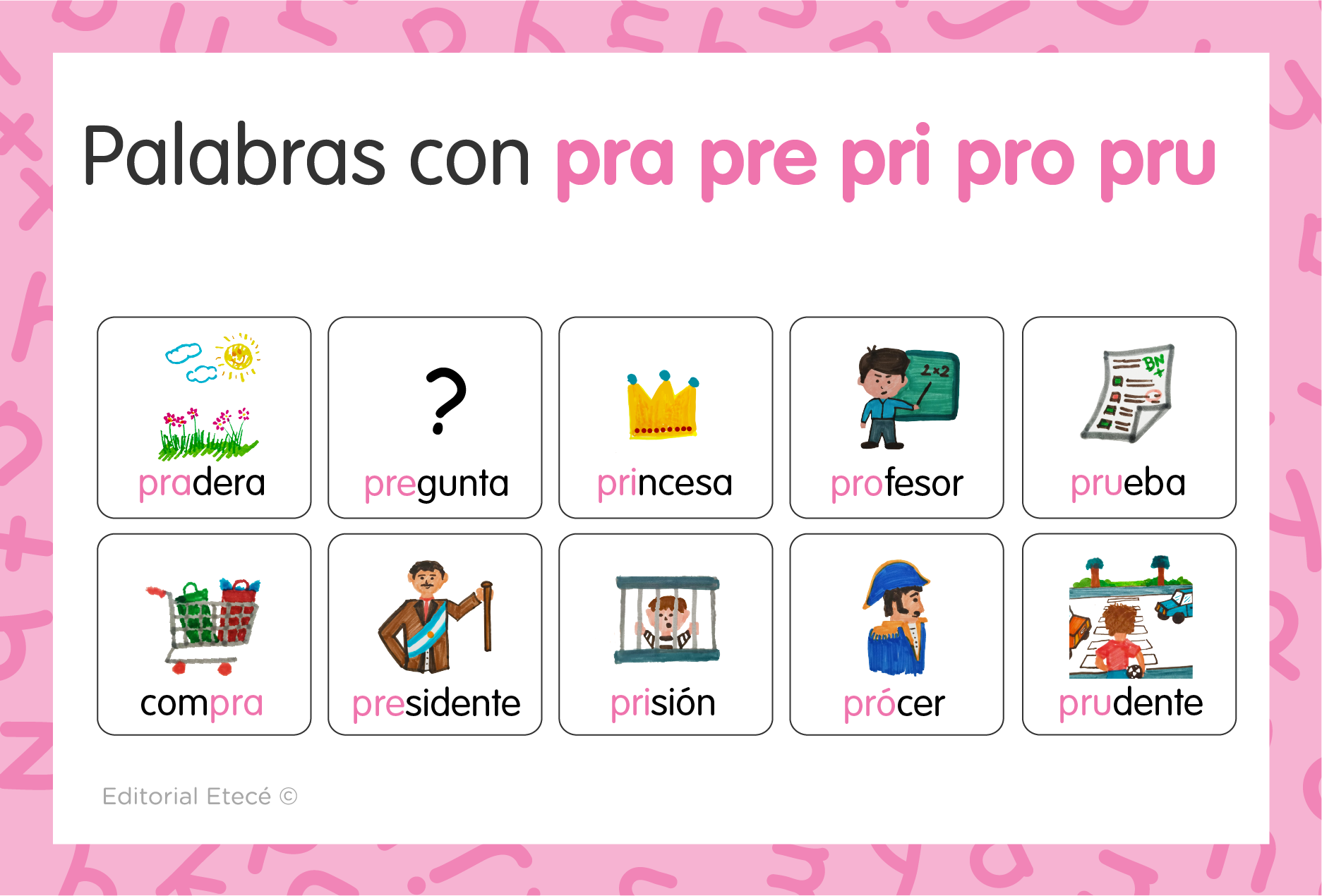 Palabras Con Pra Pre Pri Pro Pru ejemplos Y Oraciones 