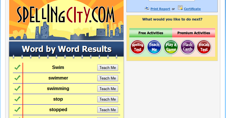 Perenara Tamaki Primary School Spelling City Test 