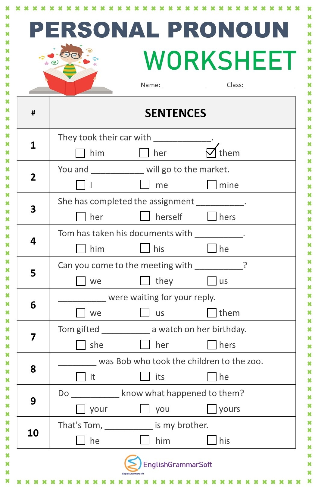 what is a pronoun worksheet