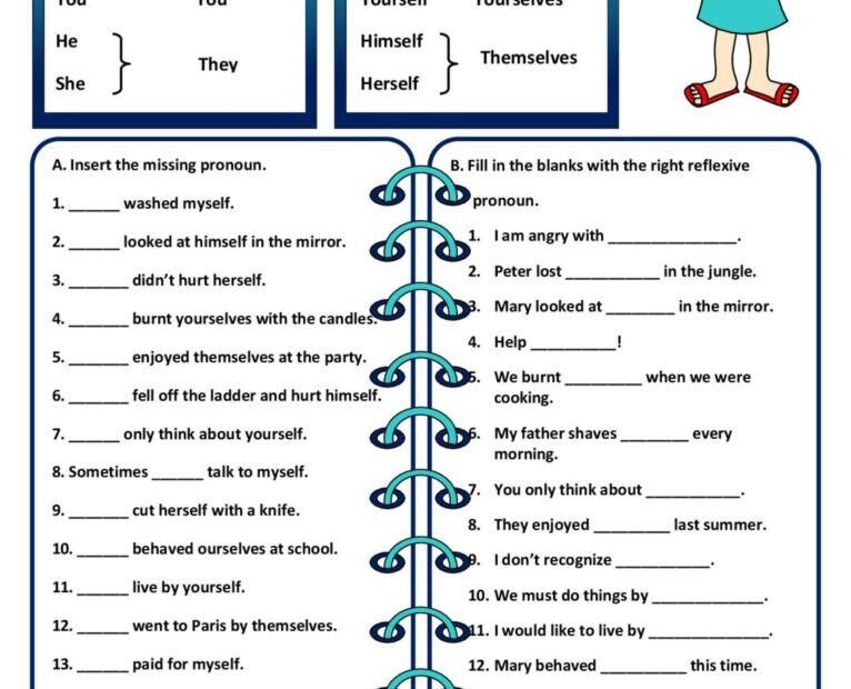 PERSONAL REFLEXIVE PRONOUNS English ESL Worksheets Pdf Doc