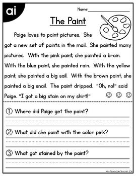 Phonics Reading Comprehension Worksheets Kidsworksheetfun