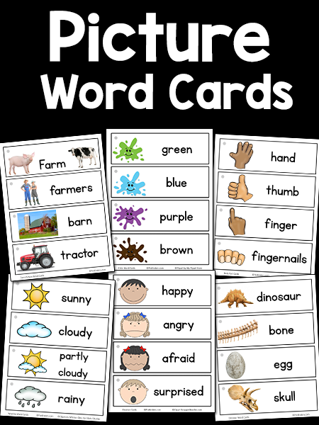 Picture Word Cards Printables