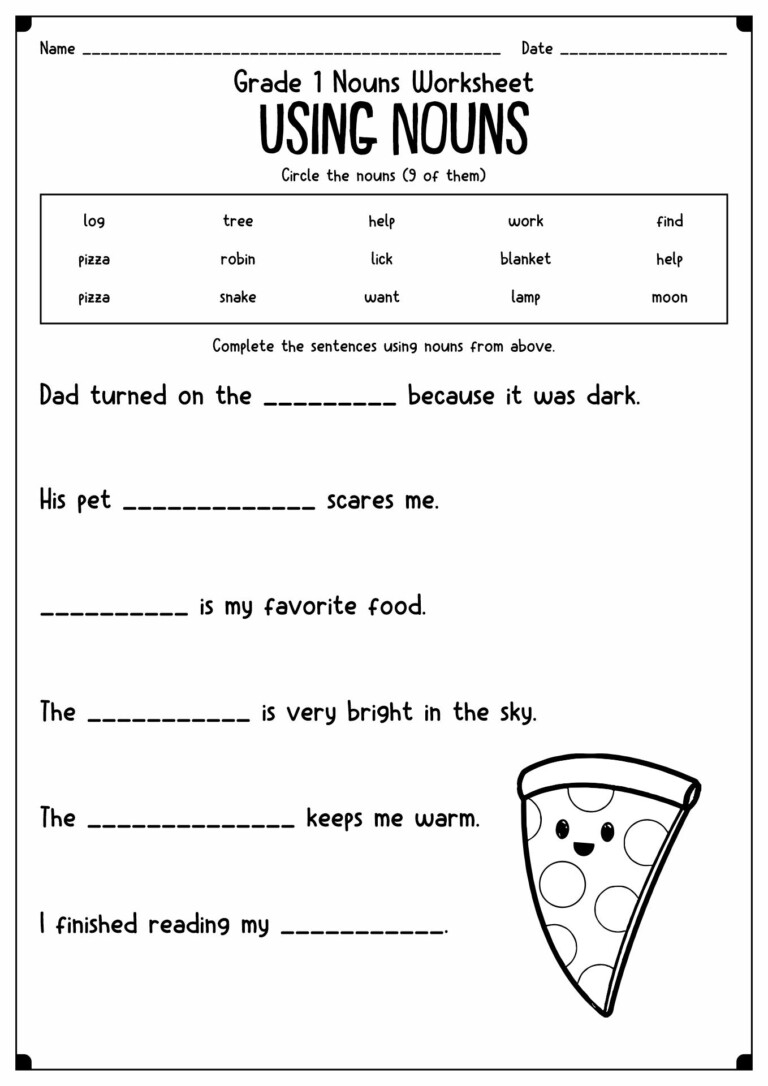 Plural Noun Worksheet 1St Grade CommonWorksheets