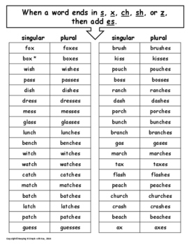 Plural Nouns Word Lists With Rules By Keeping It Simple With Kay