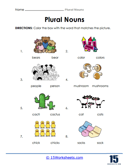 Plural Nouns Worksheets 15 Worksheets