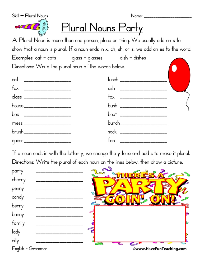 Plural Nouns Worksheets Have Fun Teaching