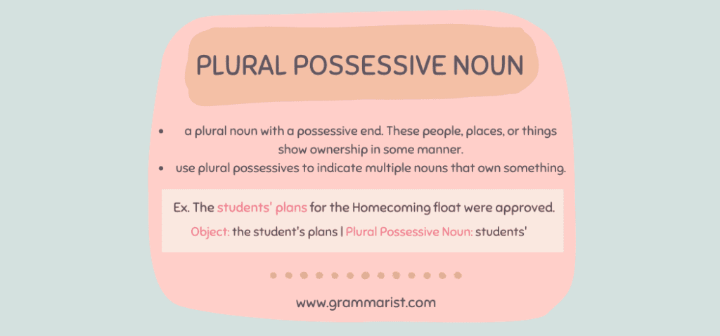 Plural Possessive Nouns Rules And Examples