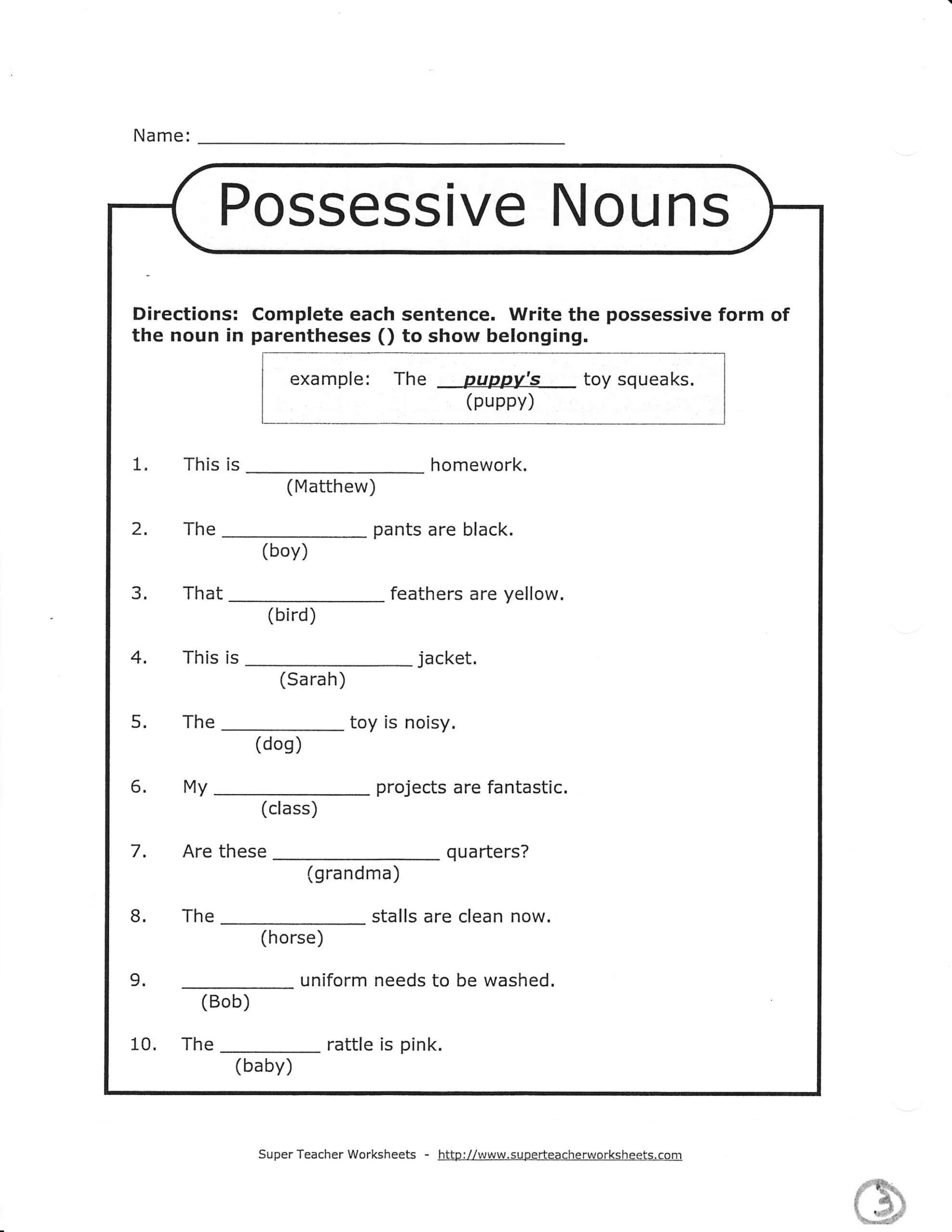 multiple possessive nouns