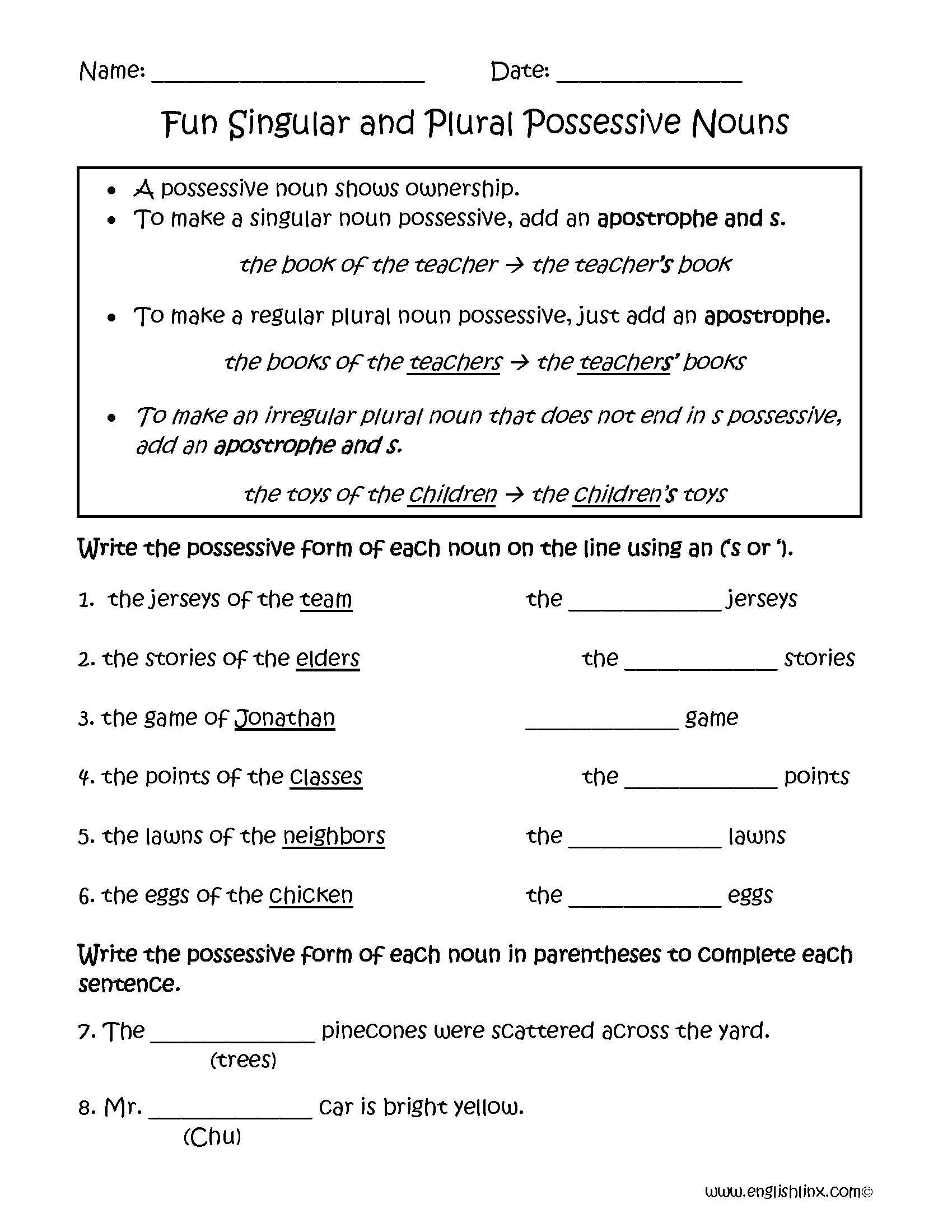 plural possessive noun