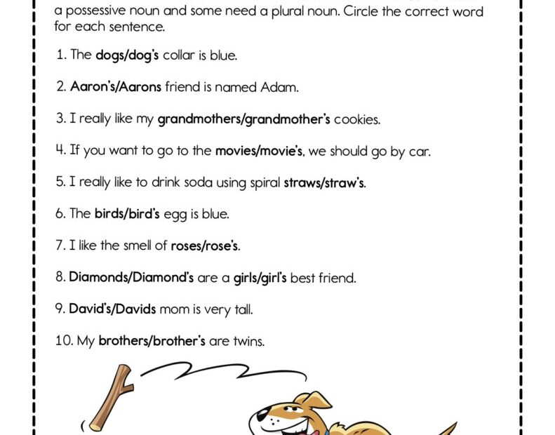 Possessive Pronouns Worksheets Pdf Noun Worksheets