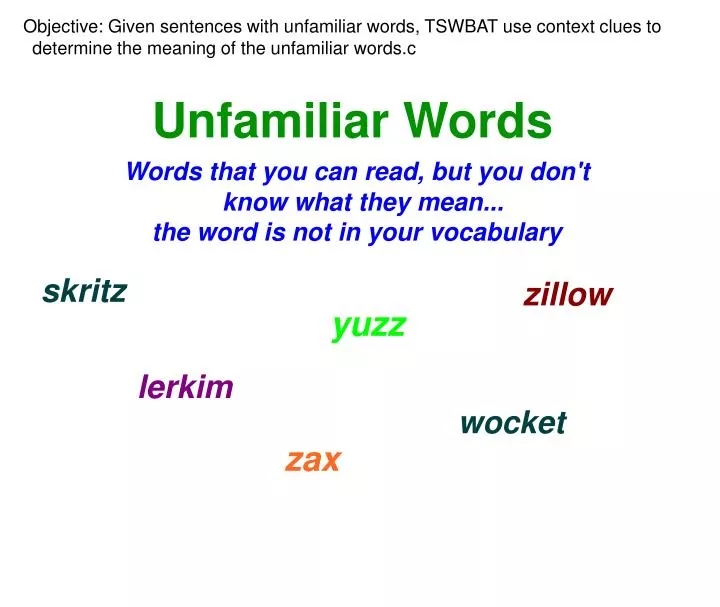 unfamiliar words for grade 2