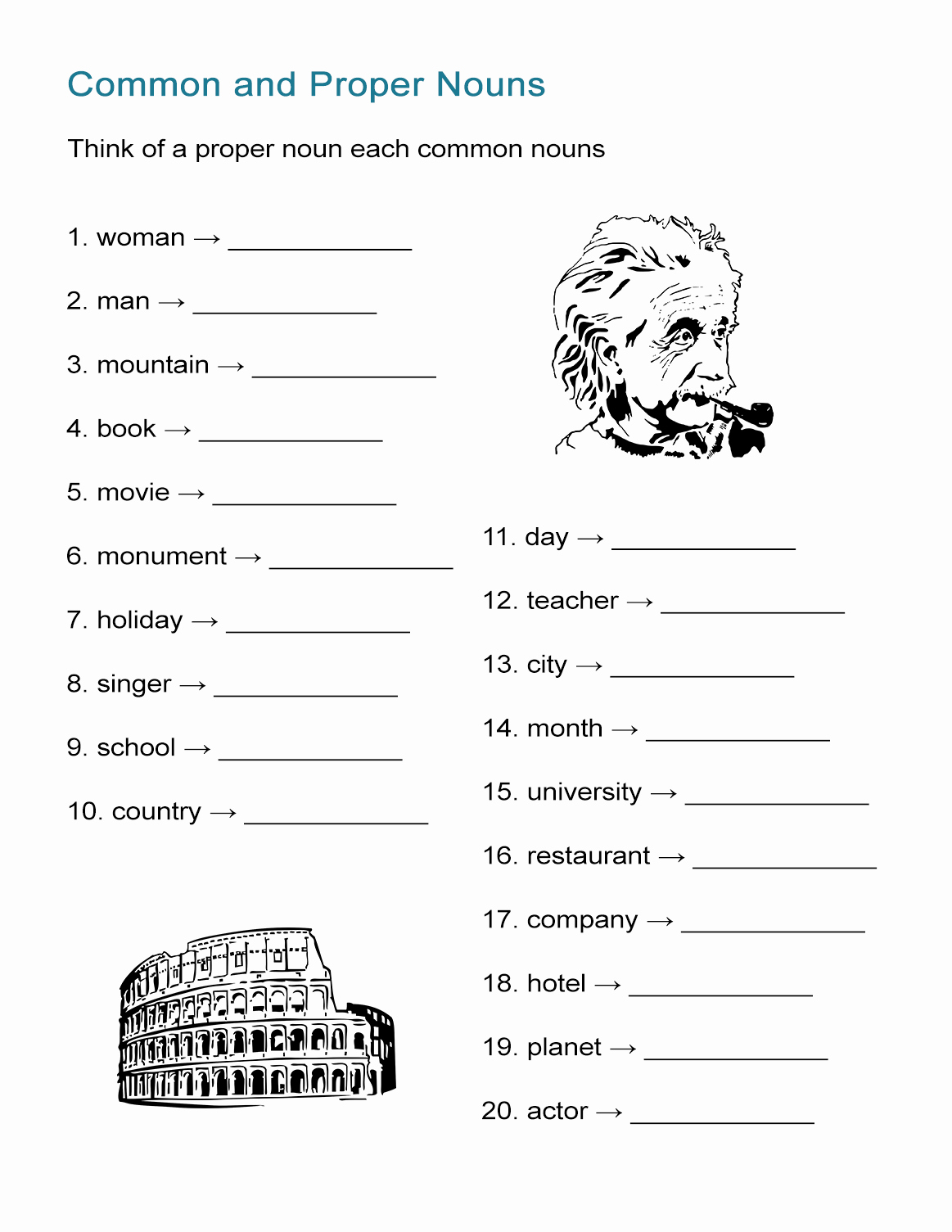 noun worksheets for students