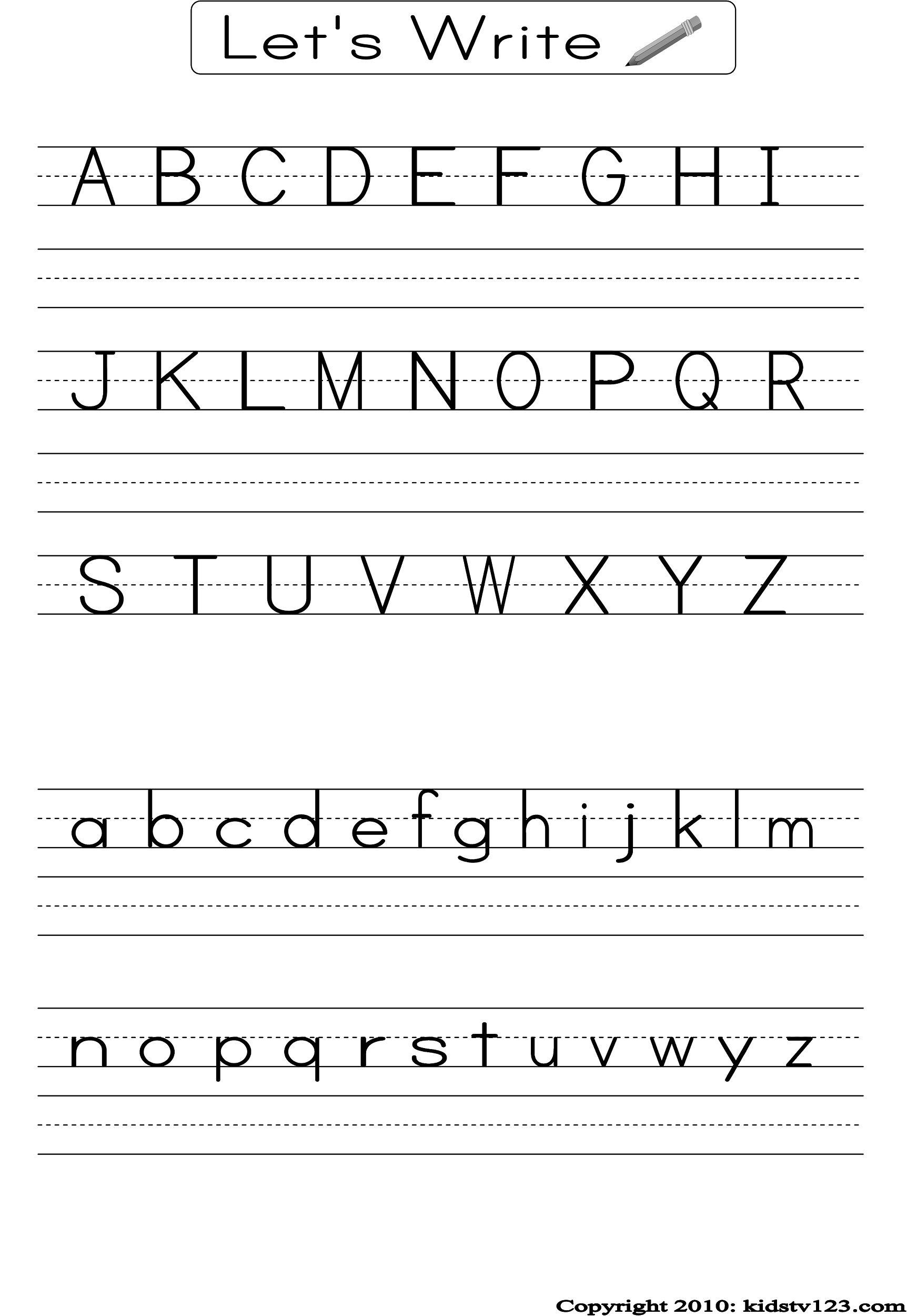 free printable alphabet writing practice