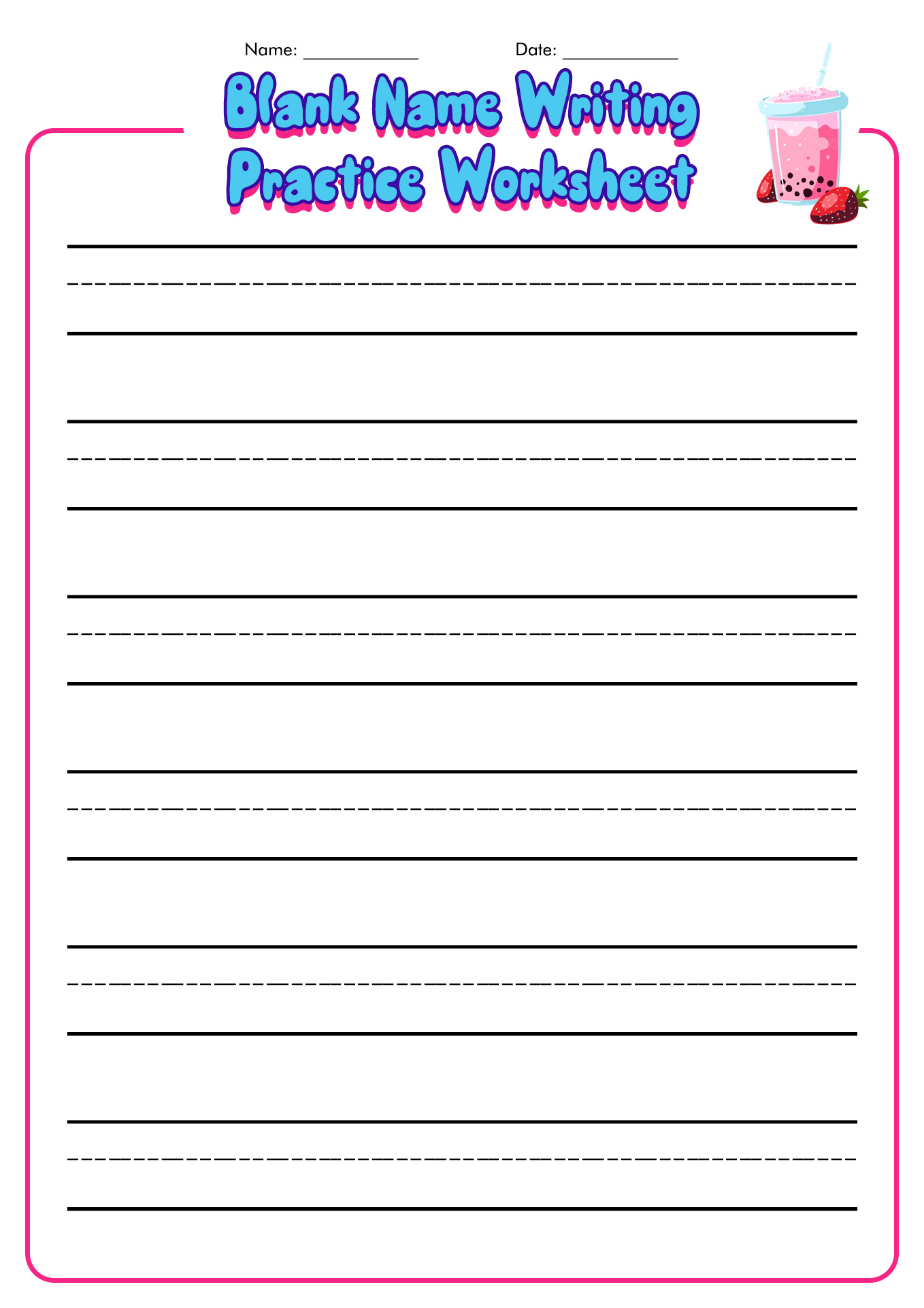 Practice Writing Your Name Worksheets Free