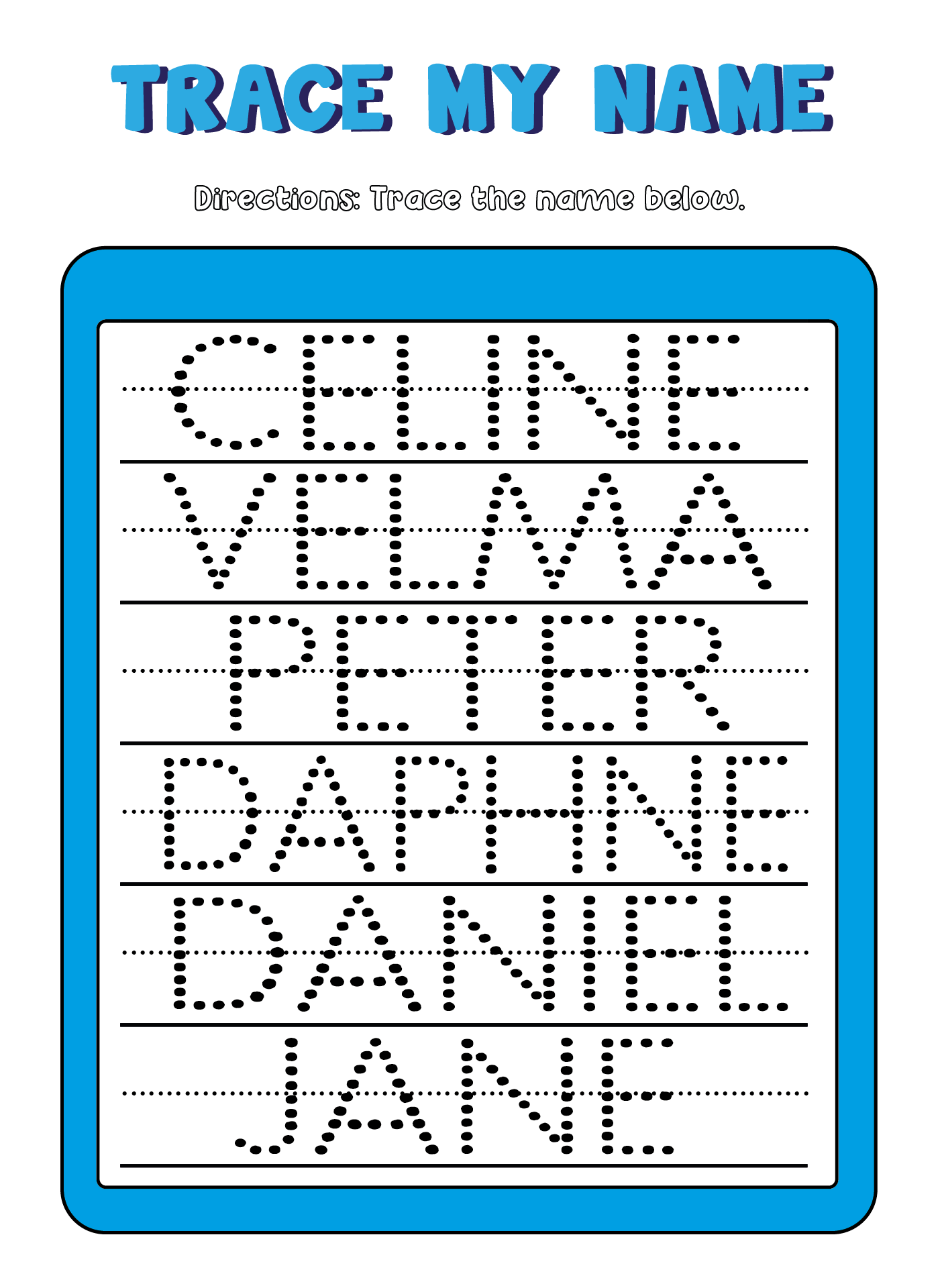 Preschool Name Tracing 15 Free PDF Printables Printablee