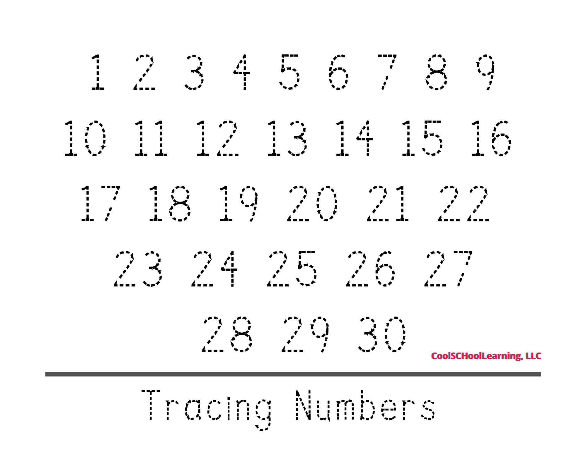 Preschool Number Tracing Worksheets 1 10 Worksheets PDF 