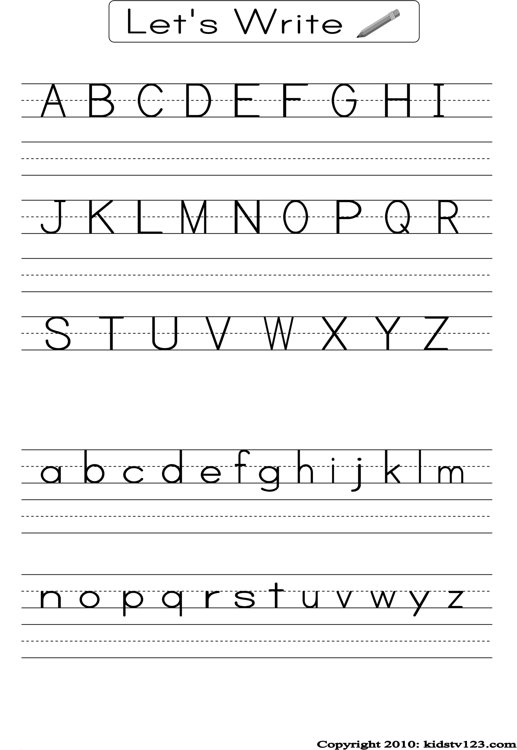 Printable Abc Writing Practice Sheets