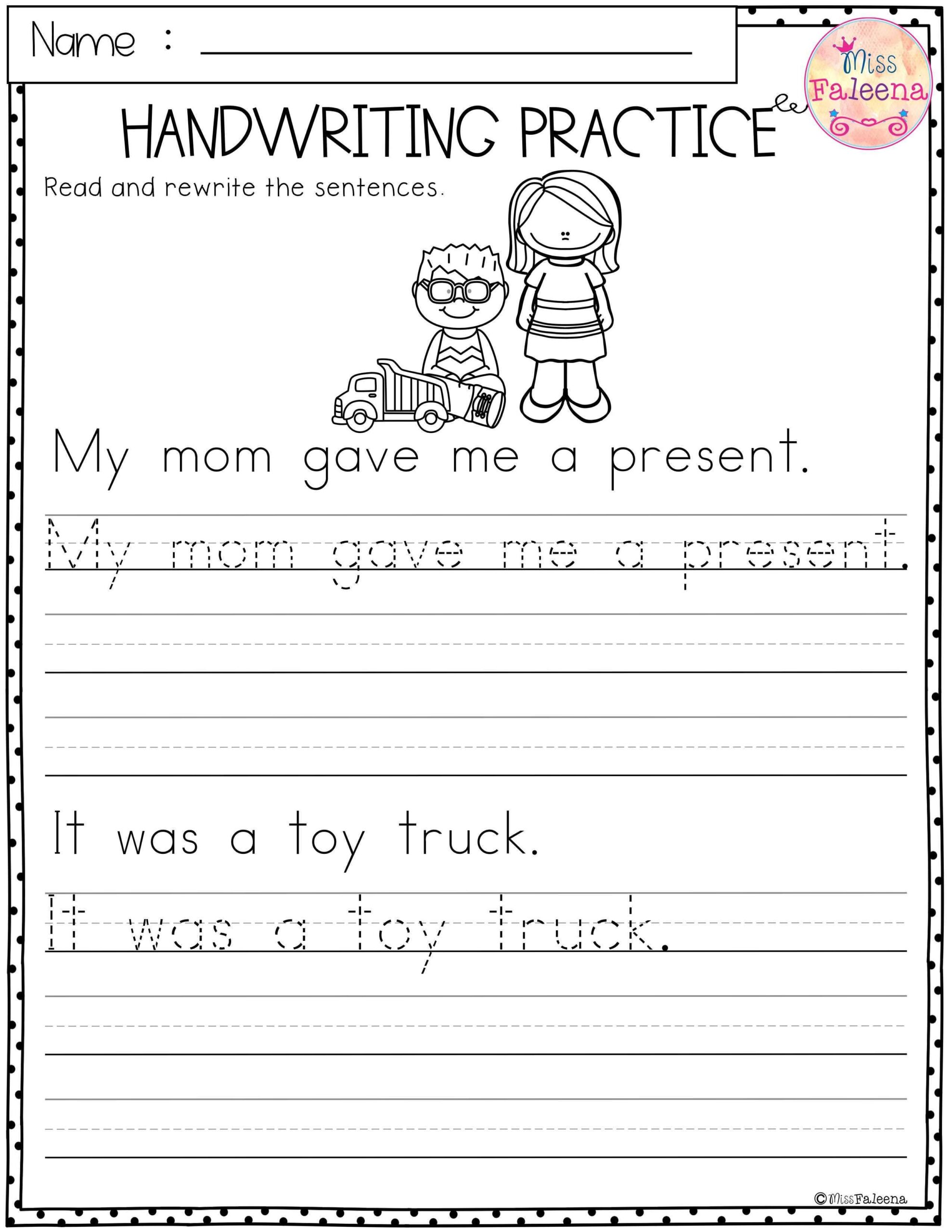 handwriting tracing worksheets