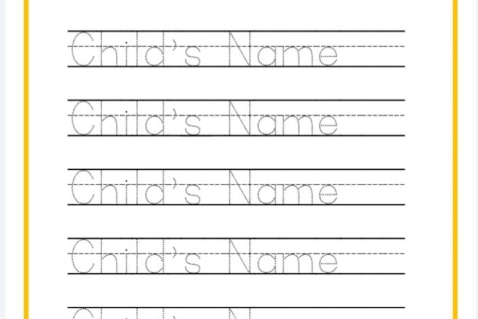 Printable Name Tracing Worksheets