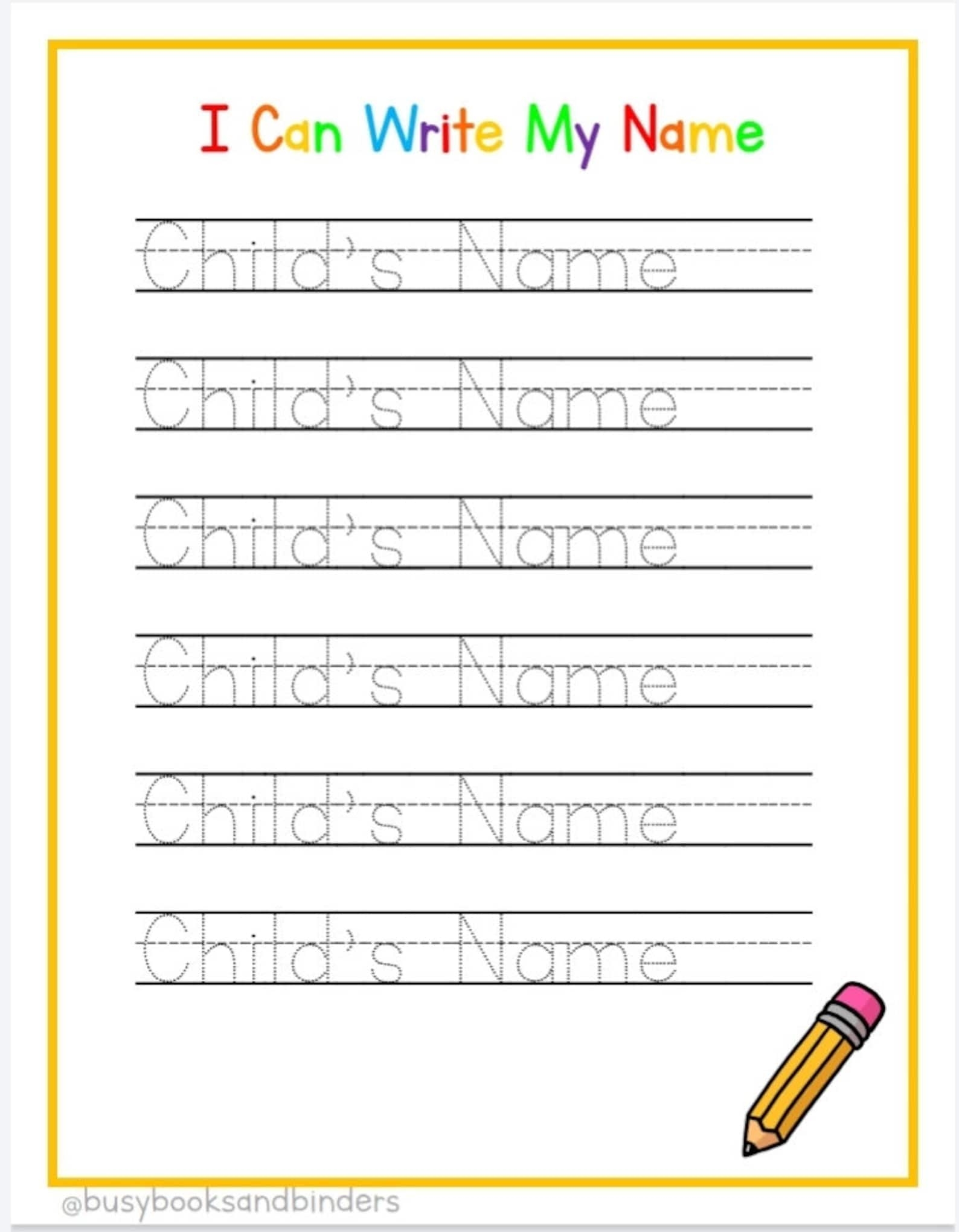 Printable Name Tracing Worksheets