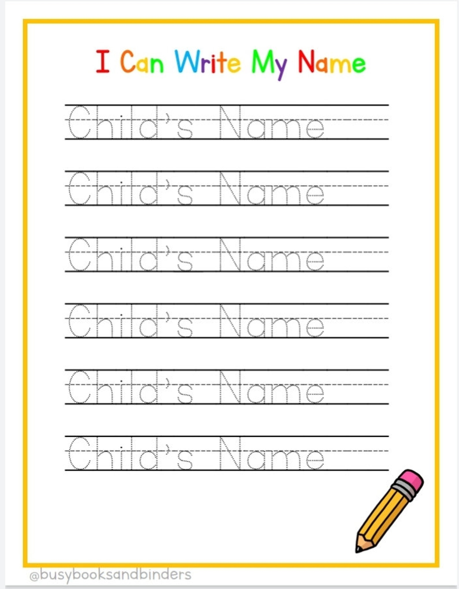 Printable Name Tracing Worksheets