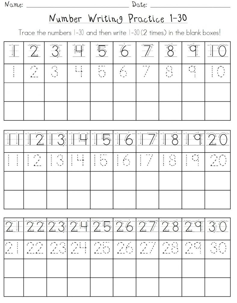 Printable Number Practice Sheets Activity Shelter