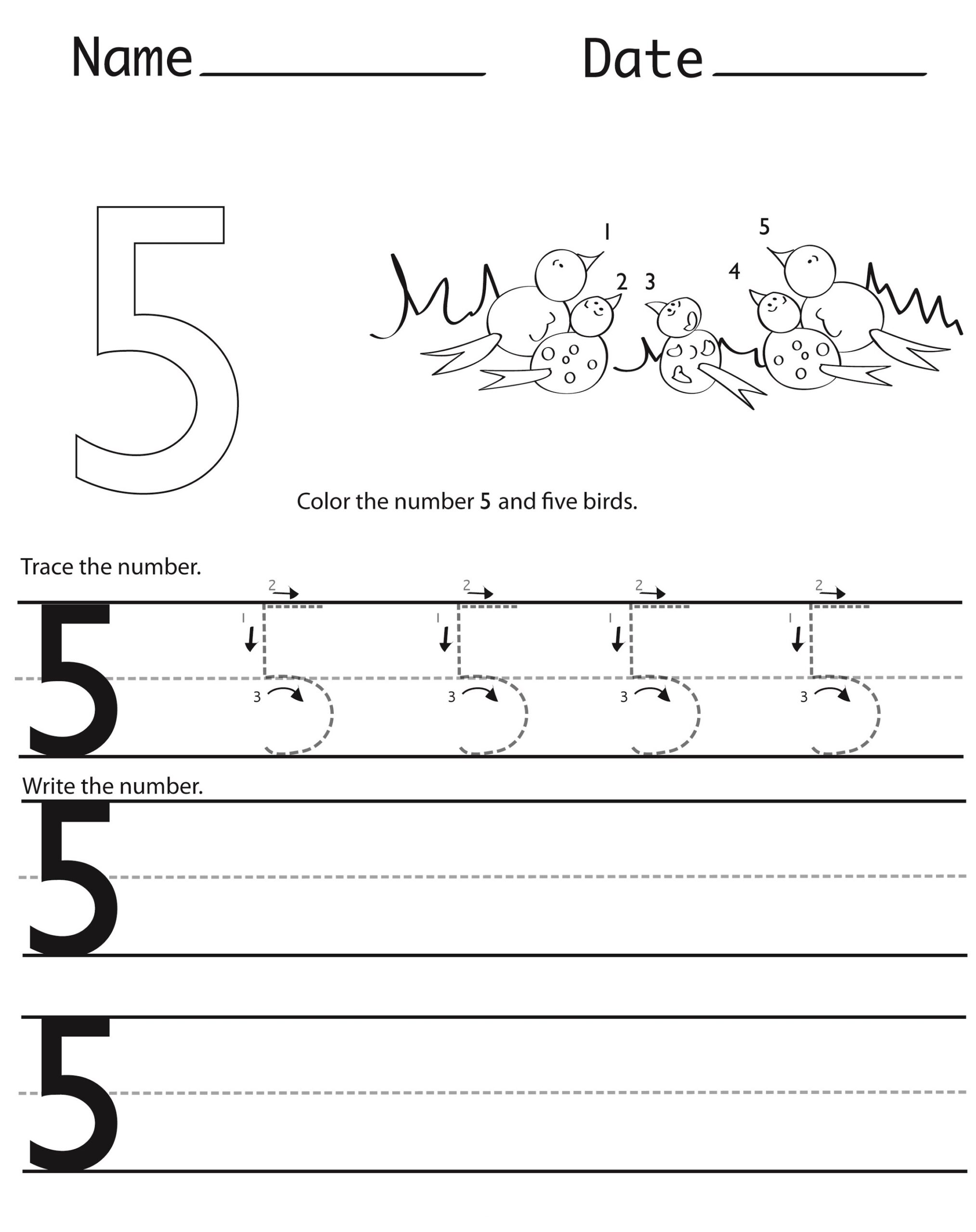 free printable number practice worksheets