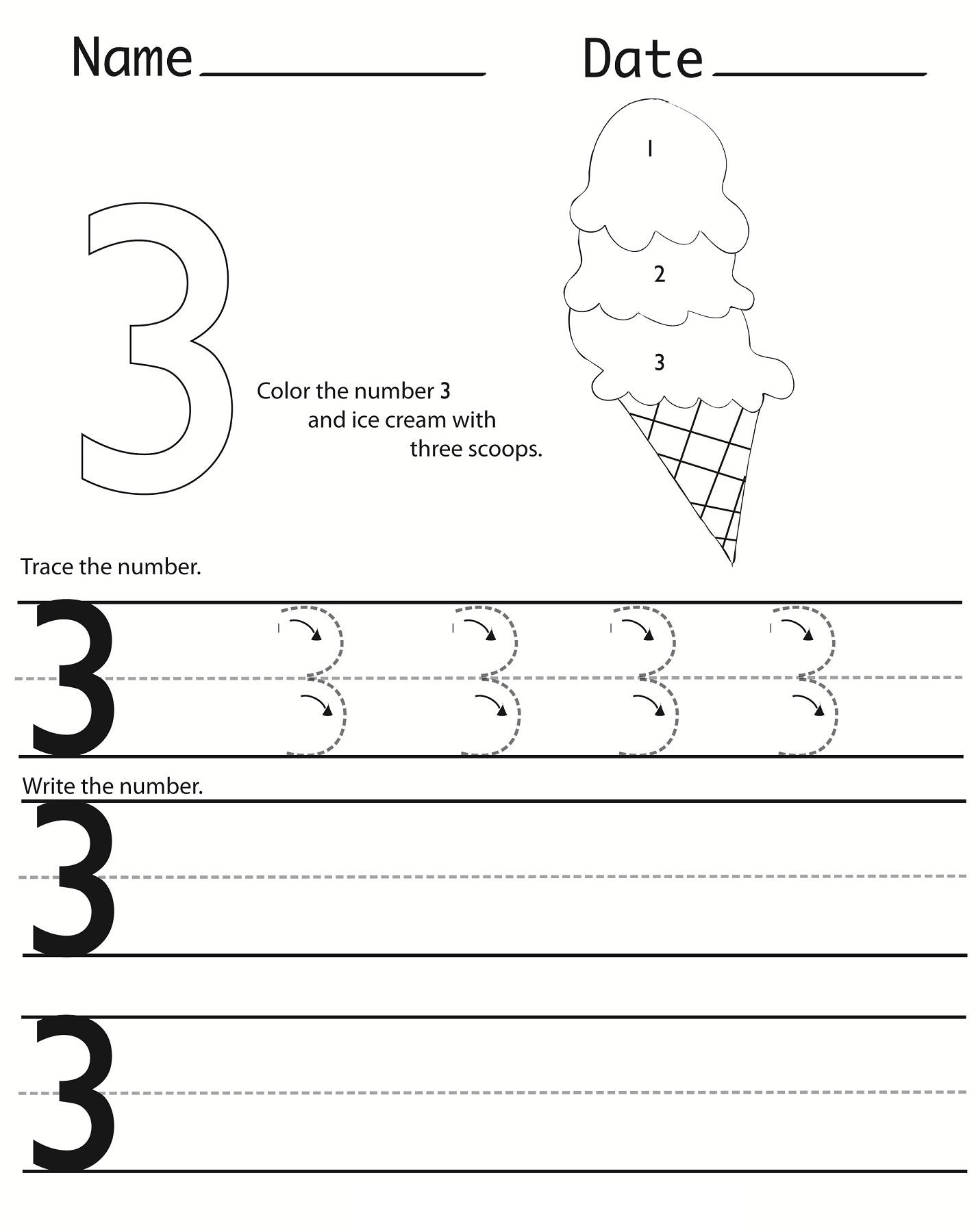 Printable Number Writing Worksheets