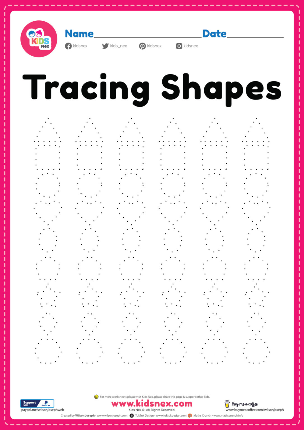 Printable Shapes Worksheet For Tracing Free Printable PDF Writing 