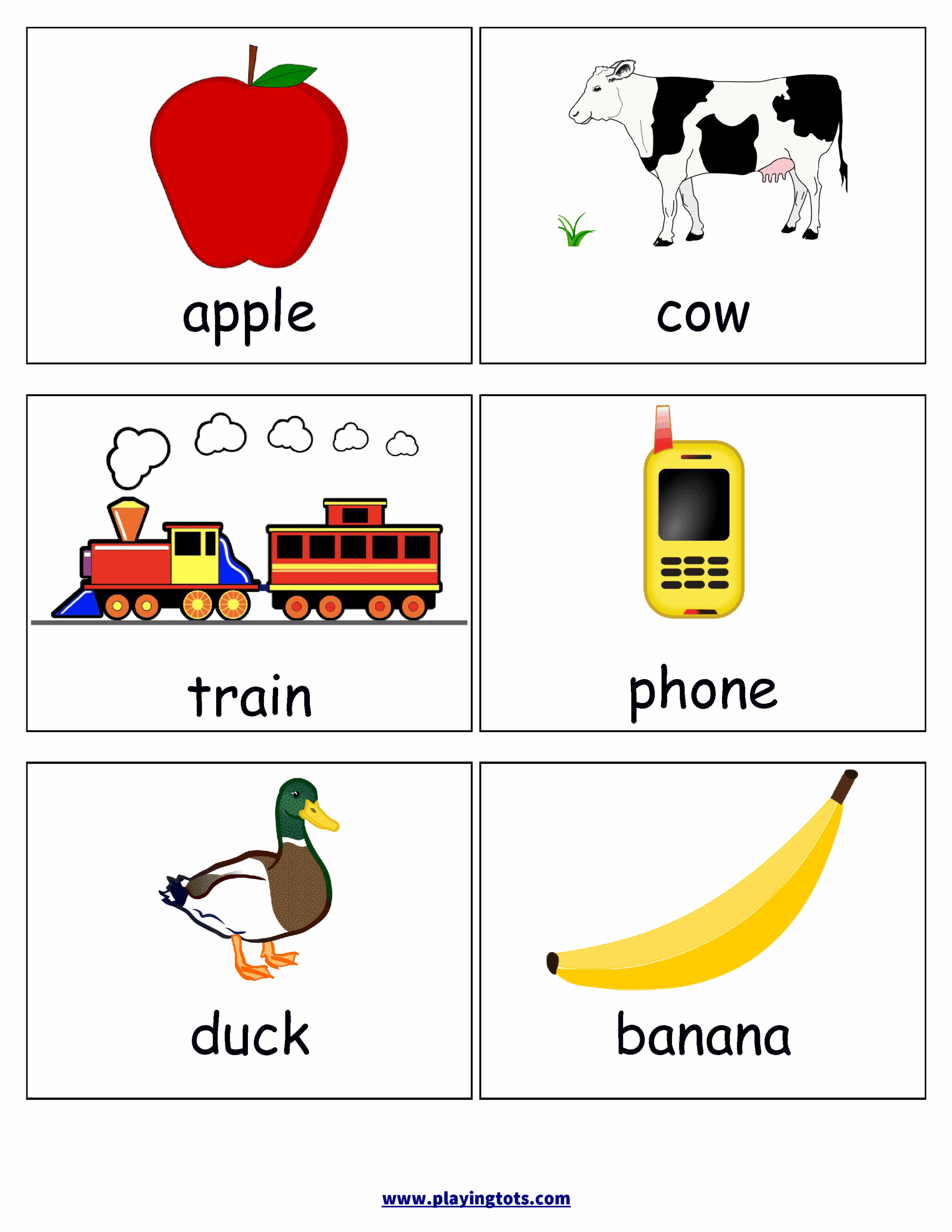 Printable Site Word Flash Cards