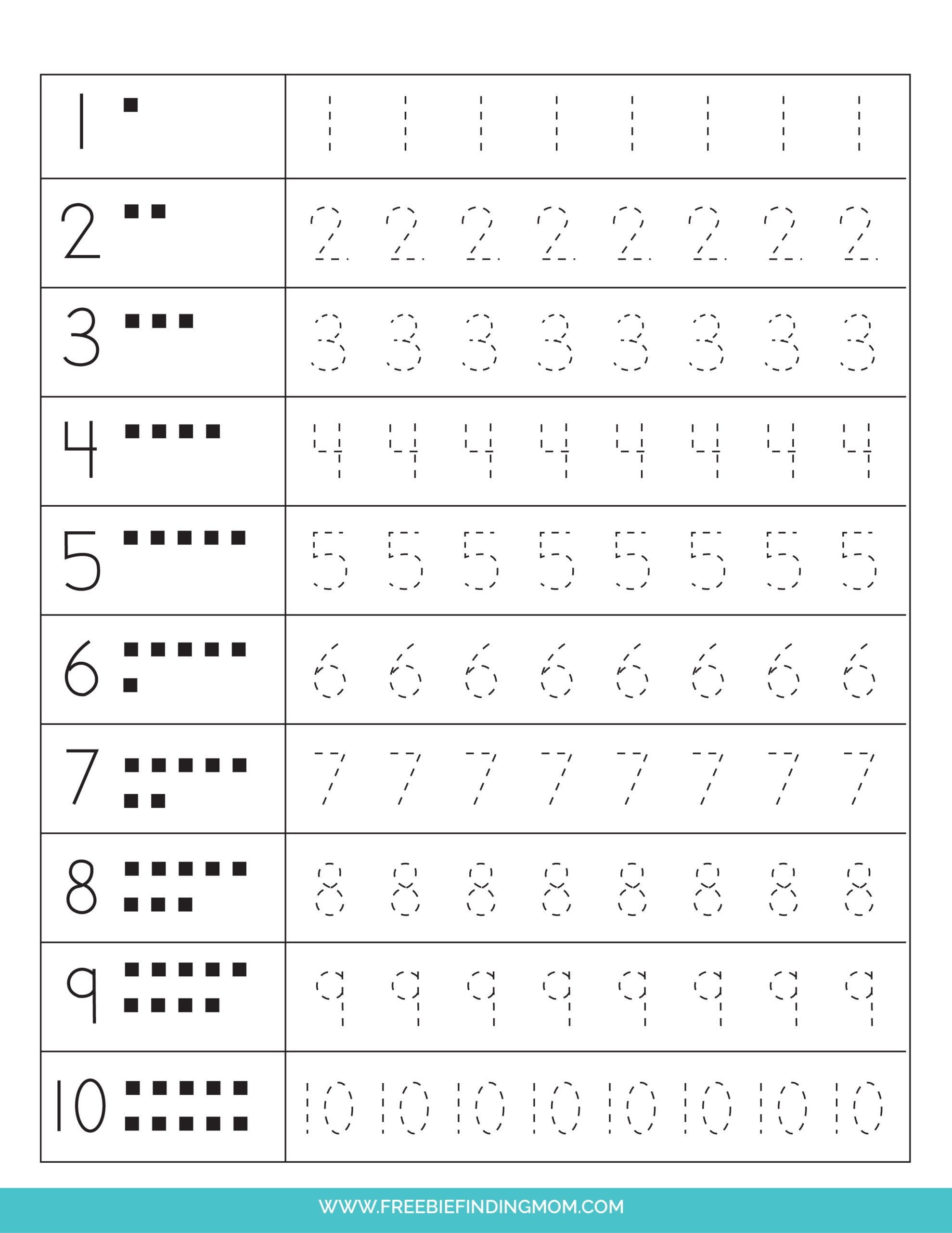 tracing numbers worksheet