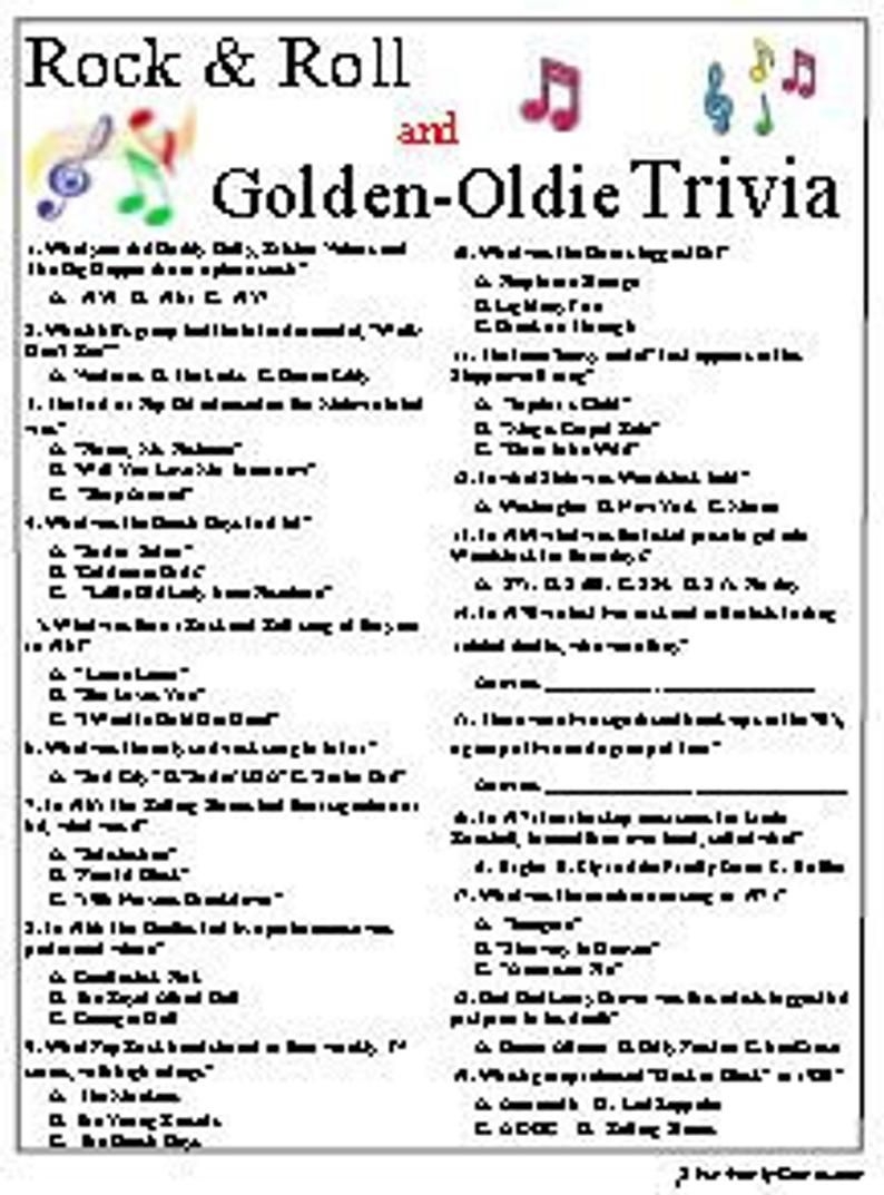 Printable Trivia Questions With Multiple Choice Answers Printable 
